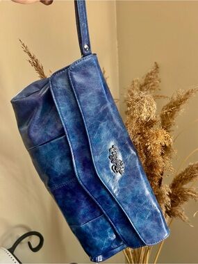 Foxy Jeans Vintage  Wristlet Clutch with Decorative Metal Logo